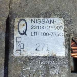 Генератор Nissan/Infiniti VQ20/VQ25/VQ30 Cefiro/Maxima/Bassara/Presage#i30/i35 A32/A33/U30 2 конт. S/L/-2Y901 / LR1100-725C-GR