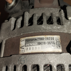 Генератор Toyota 1AZ-FSE/2AZ-FE Ipsum/Noah ACM26/AZR60 4 к (крышка пластик) ( IG/RLO/L/M )/104210-3670/-3671