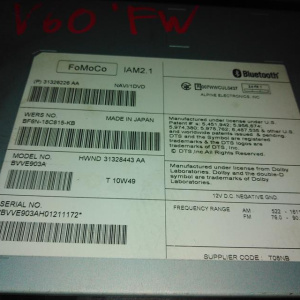Магнитола Volvo V60 FS/FW '2011- NAVI DVD BT 31328443AA 31326226