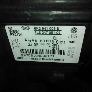 Ноускат Volkswagen Polo 6R1 CBZB '2009-2014 Hatchback 1.2 TSI DSG-7 RHD галоген (дефект креплений фар) чёрный