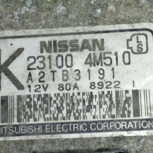 Генератор Nissan QG15/QG16/QG18 2 конт. 6 ручейков ПРОБЕГ 43-63 т.км. 23100-4M510 / 23100-8N210 / 23100-BU010 / 23100-BU015 / GR231-8N210