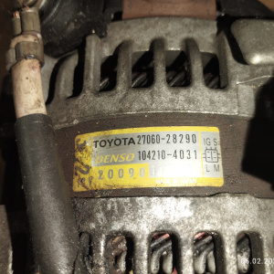 Генератор Toyota 2AZ-FE Alphard/Highlander ANH10/ACU25 4 к пластиковая крышка ( IG/S/L/M ) 130A. 27060-28290/104210-4031/27060-28240/104210-3360