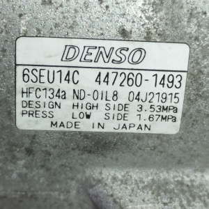 Компрессор кондиционера Toyota 2AZ-FE Blade AZE154/AZE156 7 ручейков диаметр 115 мм 447260-1493 / 88310-1A730 / 88310-1A731