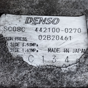 Компрессор кондиционера Toyota 4E/5E Raum EXZ10 442100-0270/-0271 / 88320-10521 + 88410-16300