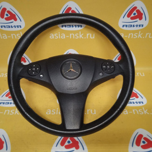 Руль Mercedes C-Class W204/W212 '2008 3 спицы кожа с кнопками, крышка без Airbag A2048604302 A2044602703