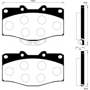 Колодки тормозные Toyota Land Cruiser KDJ90/YN130/PZJ70/KZN185/KZJ78/LN130 ОСТАТОК 80-90% F 00491-60090/PF-1387