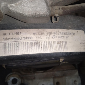 Двигатель Volkswagen Golf 4 APK-767480 EA113 2.0L 8V акпп 1J1/1U2 '2002