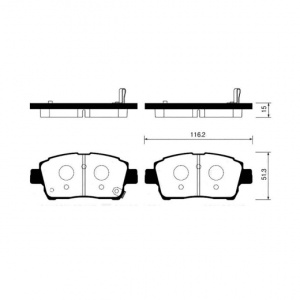 Колодки тормозные Toyota Funcargo NCP10/NCP20/NCP30/NCP55/NCP60//NCP70/NCZ20/NHW11/NZE120/NZT240/ZZV50 1NZ-FXE ОСТАТОК 80-90% F 04465-0W050/PF-1472