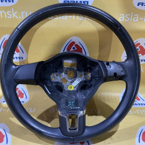 Руль Volkswagen Tiguan 5N1 '2011 3 спицы, чёрная кожа 5K0419091J