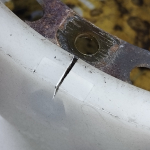 Крыльчатка MITSUBISHI 4G64 Delica PA4W диаметр по центрам болтов 153 мм.длина 410 мм. ДЕФЕКТ ТРЕЩИНЫ 410-28-1