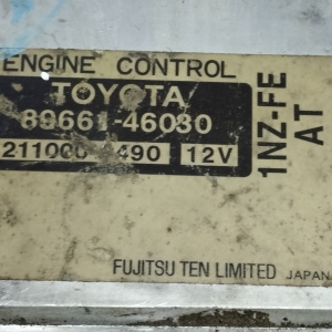 Коса ДВС Toyota 1NZ-FE Raum NCZ20 2WD a/t ДЕФЕКТ + компьютер 89661-46030 мех. заслонка ( акпп 9 конт. ) разъём компьютера в 4 ряда