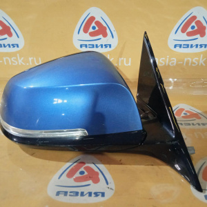 Зеркало BMW 3-Series F30 прав 5к правый руль Shadow-Line, синий '2013