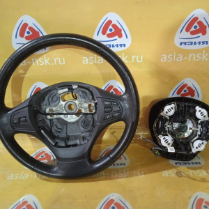 Руль BMW 3-Series F30 '2013 Чёрная кожа, в сборе кнопками и Airbag 32306791330 32306854753
