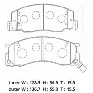 Колодки тормозные Toyota Lite Ace Noah/Town Ace Noah CR50/CXR10/CXR20/SR50/TCR10/TCR20/KR52/CR52 3S-FE ОСТАТОК 80-90%(25-14) F 04465-27120/PF-1273