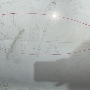 Дверь боковая Hyundai H1/Grand Starex TQ перед, лев белая, с накладкой, вмятины