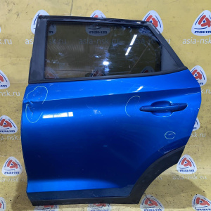 Дверь боковая Hyundai Tucson TL/D3 '2019 зад, лев синяя, в сборе, вмятины