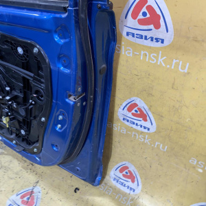 Дверь боковая Hyundai Tucson TL/D3 '2019 перед, прав синяя, в сборе, разбито стекло, вмятины, залом